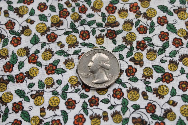 photo of 60s 70s vintage Penneys label Belgian cotton fabric tiny print in fall colors #2