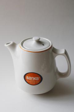 catalog photo of 60s 70s vintage Sanka advertising Hall china restaurant ware single serving coffee pot