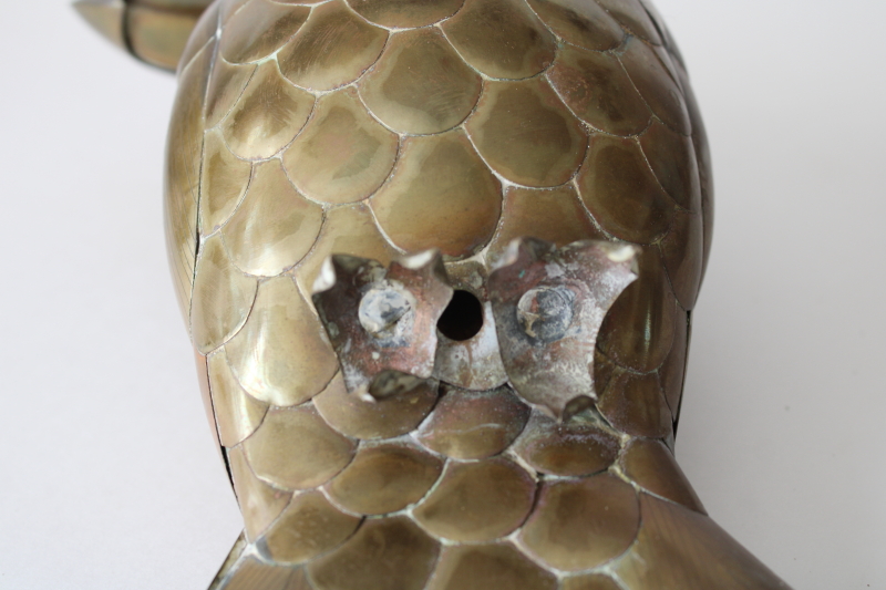 photo of 60s 70s vintage brass & copper parrot life size art metal sculpture Sergio Bustamante  #5