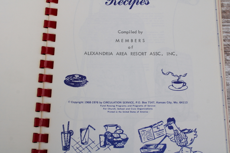 photo of 60s 70s vintage community cookbook, Alexandria MN campgrounds German & Scandinavian favorite recipes  #2