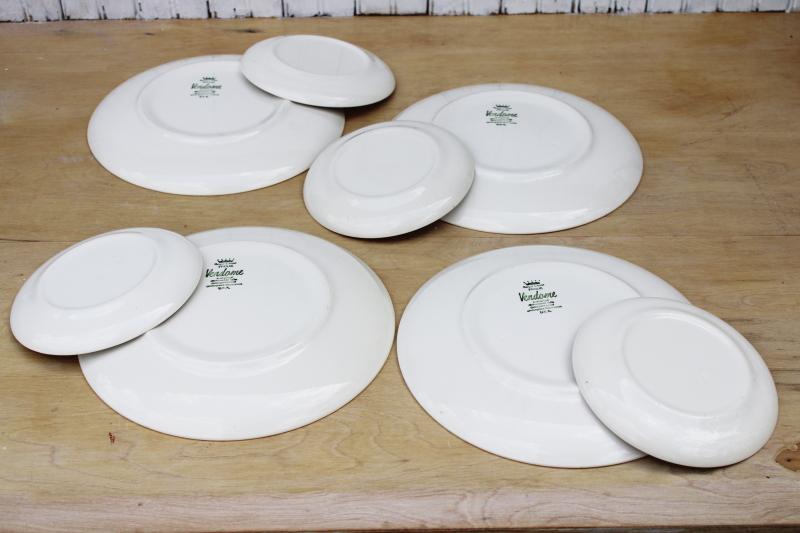photo of 60s 70s vintage dinner & salad plates, Frolic hippie wild flowers pattern Royal china #8