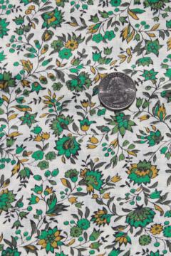 catalog photo of 60s 70s vintage fabric, Klopman Mills floral cotton dress / shirting material