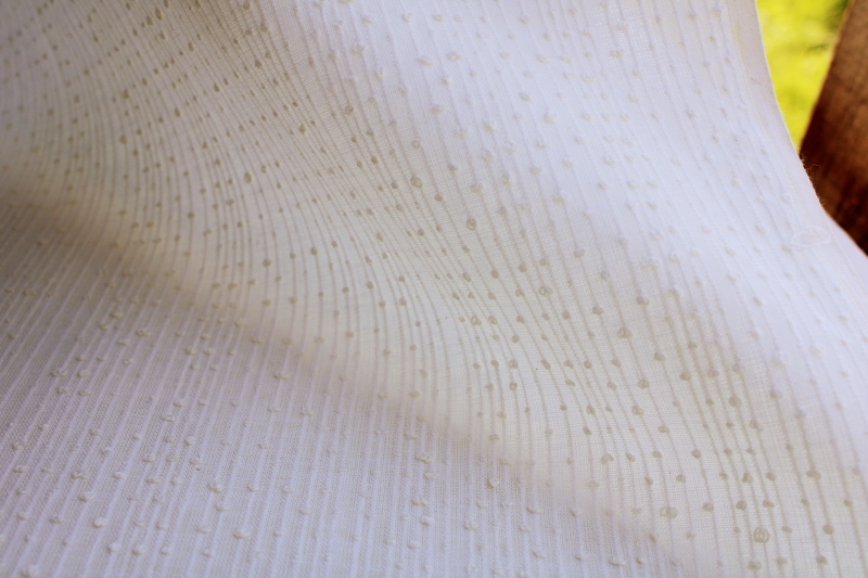 photo of 60s 70s vintage white cotton fabric, corded weave tufted dotted texture #4