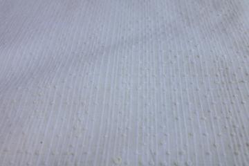 catalog photo of 60s 70s vintage white cotton fabric, corded weave tufted dotted texture