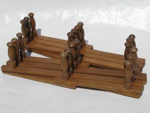 photo of 60s Japan folding wood pegboards, closet coat hooks, wall hanging racks #3