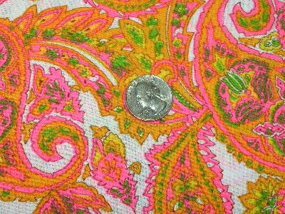 photo of 60's crepe fabric lot, wild colors prints! #2