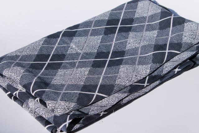 photo of 60s mod black & white argyle print cotton corduroy fabric, pincord pin wale soft vintage cord #3