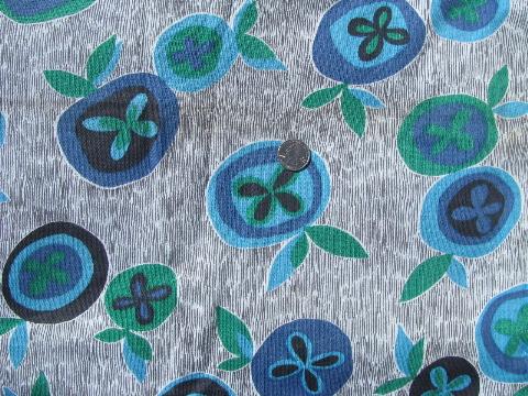 photo of 60s mod fruit & flower abstract print cotton jersey knit, scandinavian modern #1