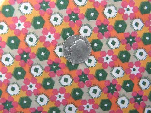 photo of 60s or early 70s vintage silky poly fabric, small geometric print #1