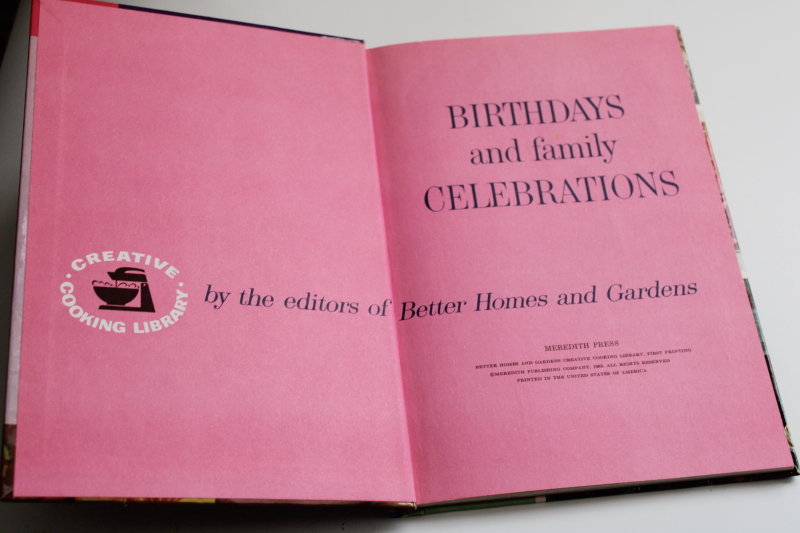 photo of 60s vintage Better Homes & Gardens party Book, fun retro holiday themes cookbook BH&G #2