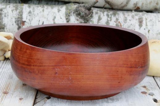 photo of 60s vintage Danish modern teak wood salad bowl, Laurids Lonborg Denmark #1