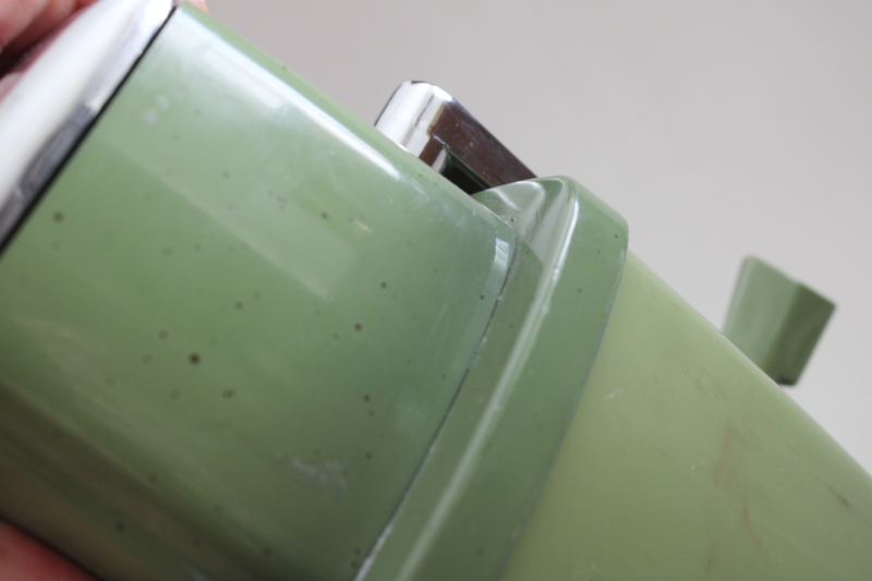 photo of 60s vintage avocado green Swing A Way hand crank ice crusher w/ suction base  #3