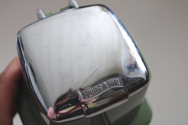 photo of 60s vintage avocado green Swing A Way hand crank ice crusher w/ suction base  #4