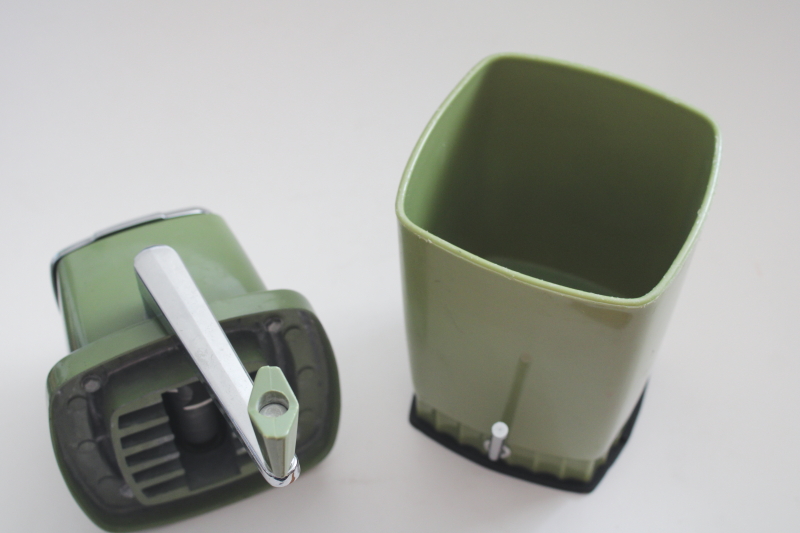 photo of 60s vintage avocado green Swing A Way hand crank ice crusher w/ suction base  #6