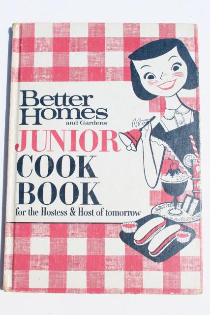 photo of 60s vintage children's cook books, kids cooking Betty Crocker, BH+G Junior Cookbook #3