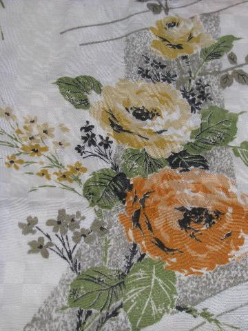 photo of 60s vintage curtains, butterfly ruffle sheers & orange roses drapes #3