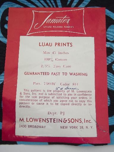 photo of 60s vintage fabric designer sample cuts, Op-Art, Luau, neon floral  #6