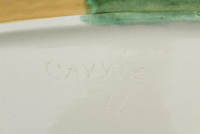 60s vintage handmade ceramic corn dish, cornware covered bowl for sweet ...