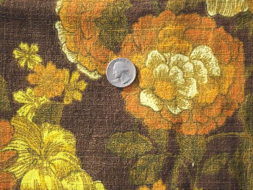 photo of 60s vintage home decor fabric lot, retro flowers mod print cotton decorator fabrics #3