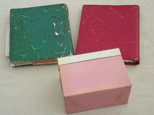photo of 60s vintage metal Recipes box & lot of hand written & typed recipe cards #2
