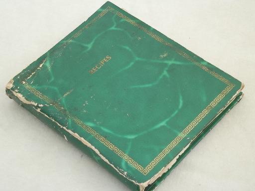 photo of 60s vintage metal Recipes box & lot of hand written & typed recipe cards #7