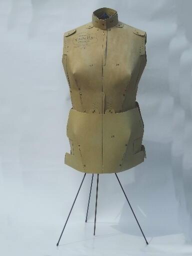 photo of 60s vintage paper dress form, Perfect Fit Adjust-O-Matic mannequin torso #1