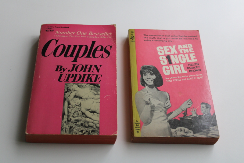 photo of 60s vintage paperbacks Couples John Updike, Sex & The Single Girl Helen Gurley Brown  #1