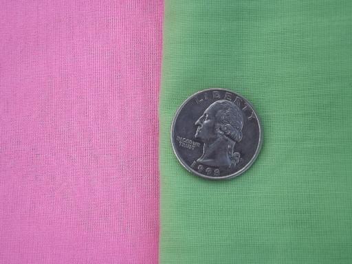 photo of 60s vintage sheer fabric, pink and mint green poly voile for curtains etc. #2