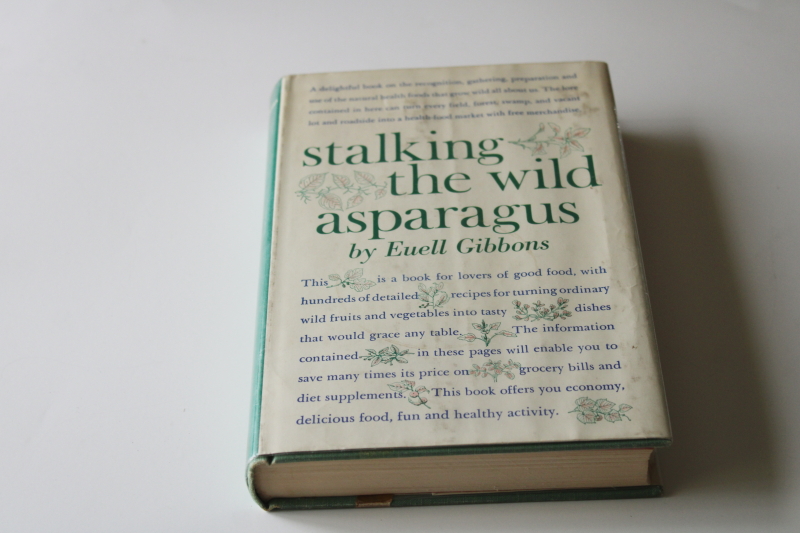 photo of 60s vintage wild food classic Stalking the Wild Asparagus, gathering & eating guide book #1