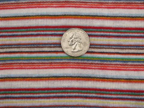 photo of 60s-70s retro striped cotton/poly ribbed jersey t-shirt knit fabric lot #4