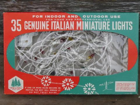 photo of 60s-70s vintage mini lights, retro Christmas tree light sets, made in Italy #2