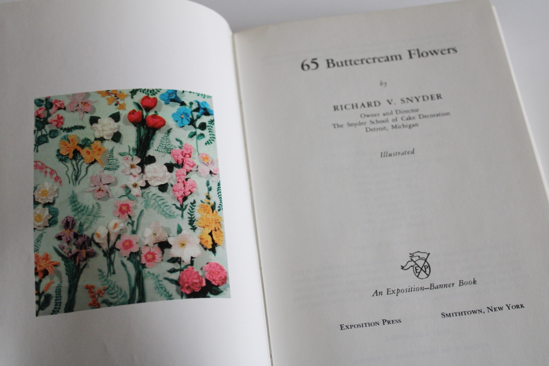 photo of 65 Buttercream Flowers vintage cake decorating book, illustrated instructions unusual florals  #2