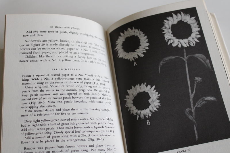 photo of 65 Buttercream Flowers vintage cake decorating book, illustrated instructions unusual florals  #5