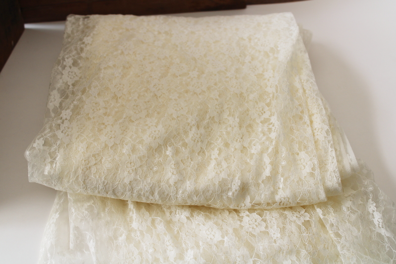 photo of 7 1/2 yards ivory lace fabric, lace yardage for curtains, tablecloth, home decor sewing  #1