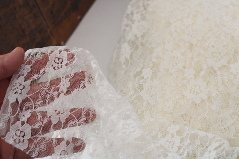 photo of 7 1/2 yards ivory lace fabric, lace yardage for curtains, tablecloth, home decor sewing  #2