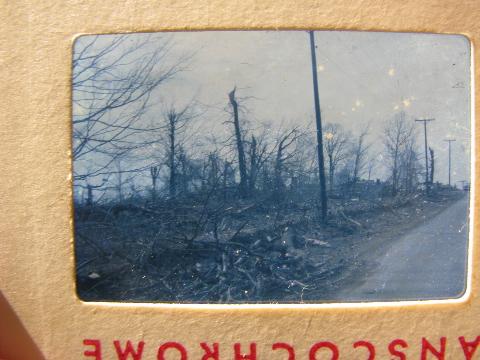 photo of 7 vintage 35mm photo slides, F2 tornado and storm damage from Palm Sunday April 11, 1965 tornado, Monroe, Wisconsin #4