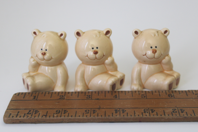 photo of 70s 80s vintage Josef Originals teddy bears S&P shakers toothpick holder #2