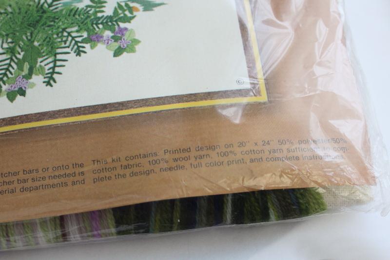 photo of 70s 80s vintage Sunset crewel embroidery kits, paint by number style nature scenes #5