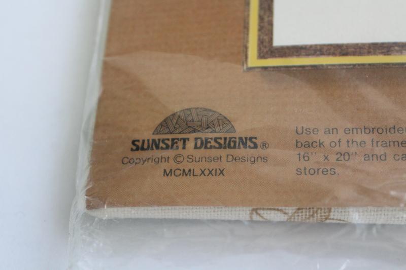 photo of 70s 80s vintage Sunset crewel embroidery kits, paint by number style nature scenes #8