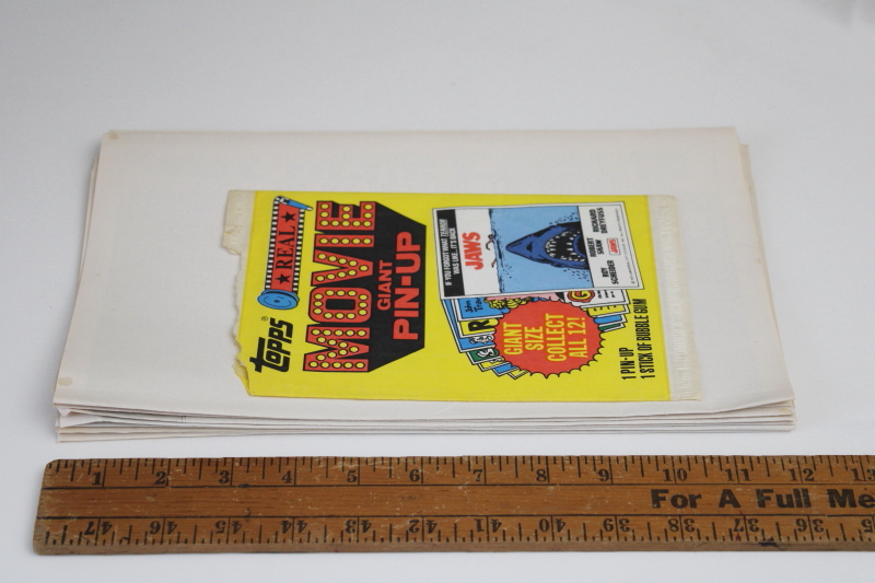 photo of 70s 80s vintage Topps bubble gum giant pin up movie posters lot, Grease, Star Wars, Jaws etc #3