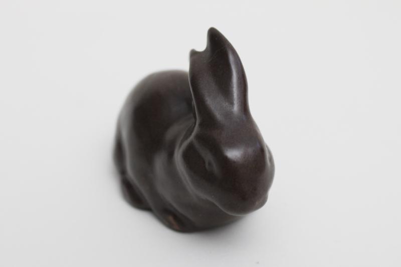 photo of 70s 80s vintage ceramic figurine, china chocolate rabbit, Easter bunny! #3