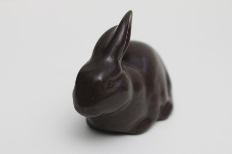 photo of 70s 80s vintage ceramic figurine, china chocolate rabbit, Easter bunny! #6