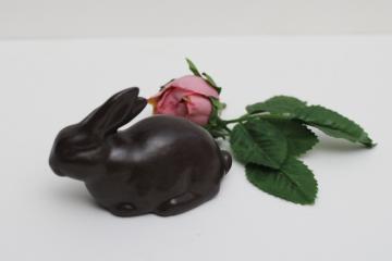 catalog photo of 70s 80s vintage ceramic figurine, china chocolate rabbit, Easter bunny!