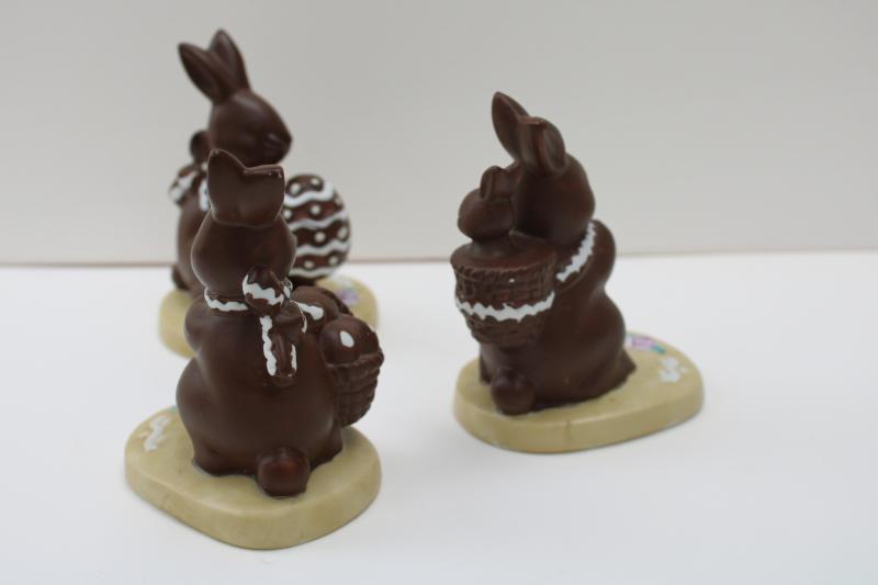 photo of 70s 80s vintage ceramic figurines, china chocolate rabbits, Easter bunnies! #5