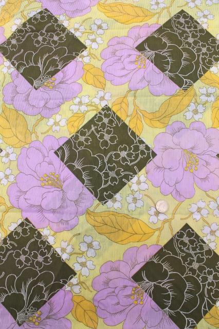 photo of 70s 80s vintage fabric, Marcus Bros print cotton lawn, fine soft semi sheer cotton fabric #1