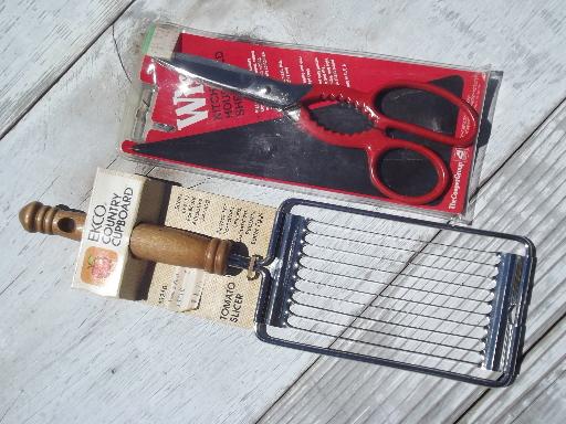 photo of 70s 80s vintage junk drawer lot, retro kitchen utensils and paring knives #6