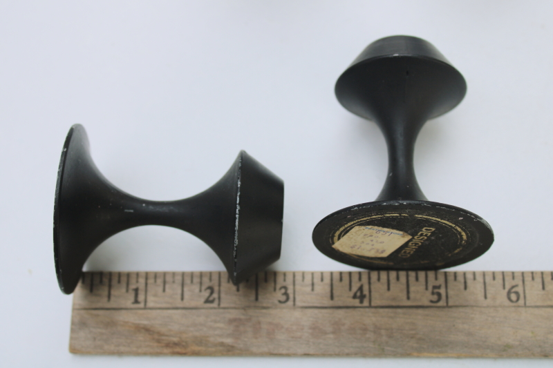 photo of 70s 80s vintage mod black metal candle holders, Lenox candles minimalist modern candlesticks #4