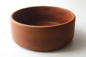 70s 80s vintage teak wood salad bowl, big chunky mod serving bowl Goodwood Thailand label 