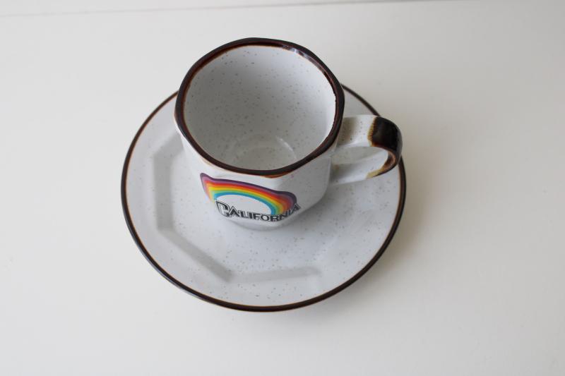 photo of 70s hippie vintage California rainbow souvenir, little cup & saucer #2