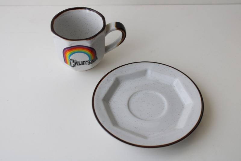 photo of 70s hippie vintage California rainbow souvenir, little cup & saucer #5